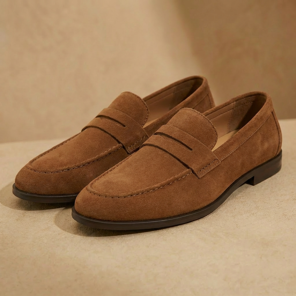Alden | Men’s Suede Penny Loafers