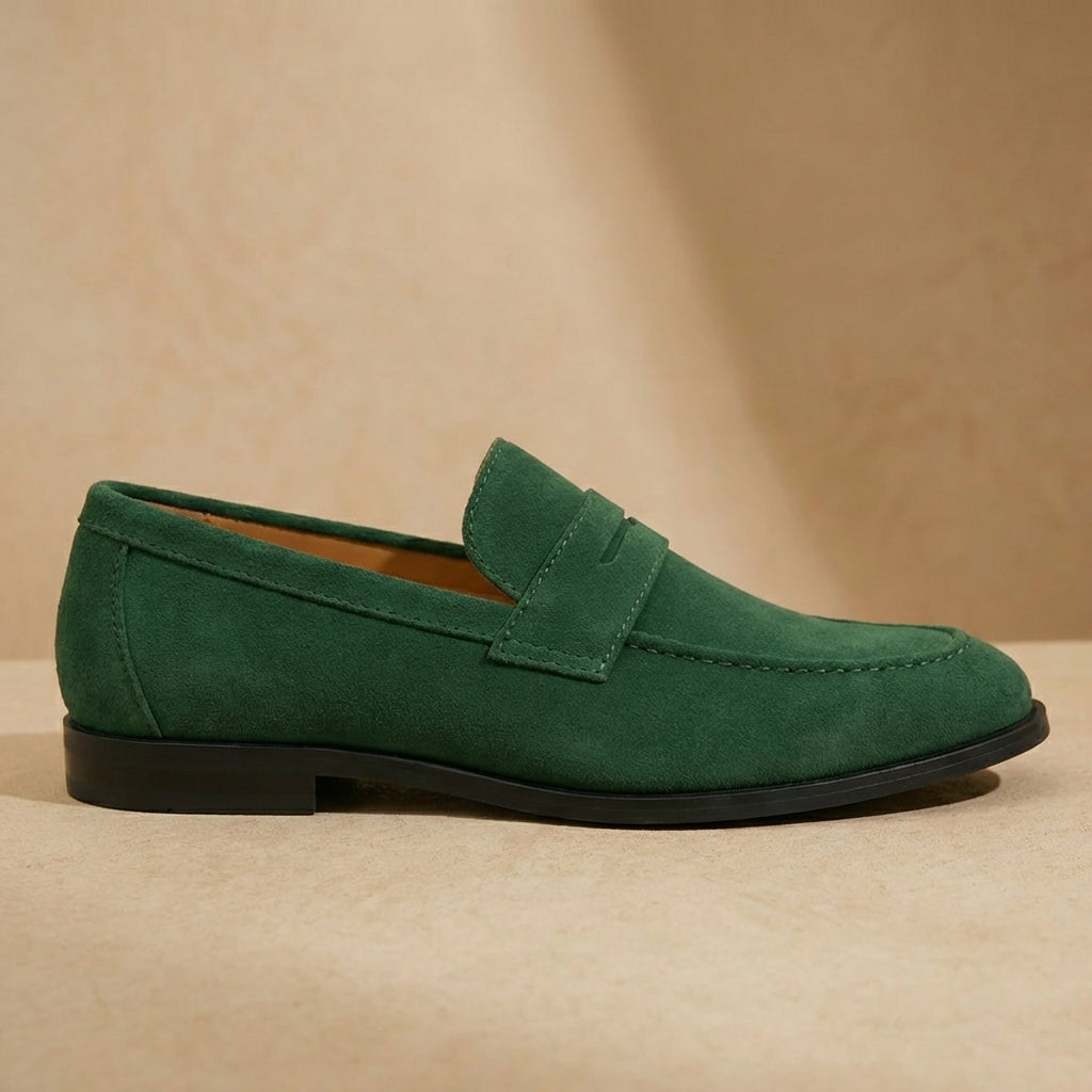 Alden | Men’s Suede Penny Loafers